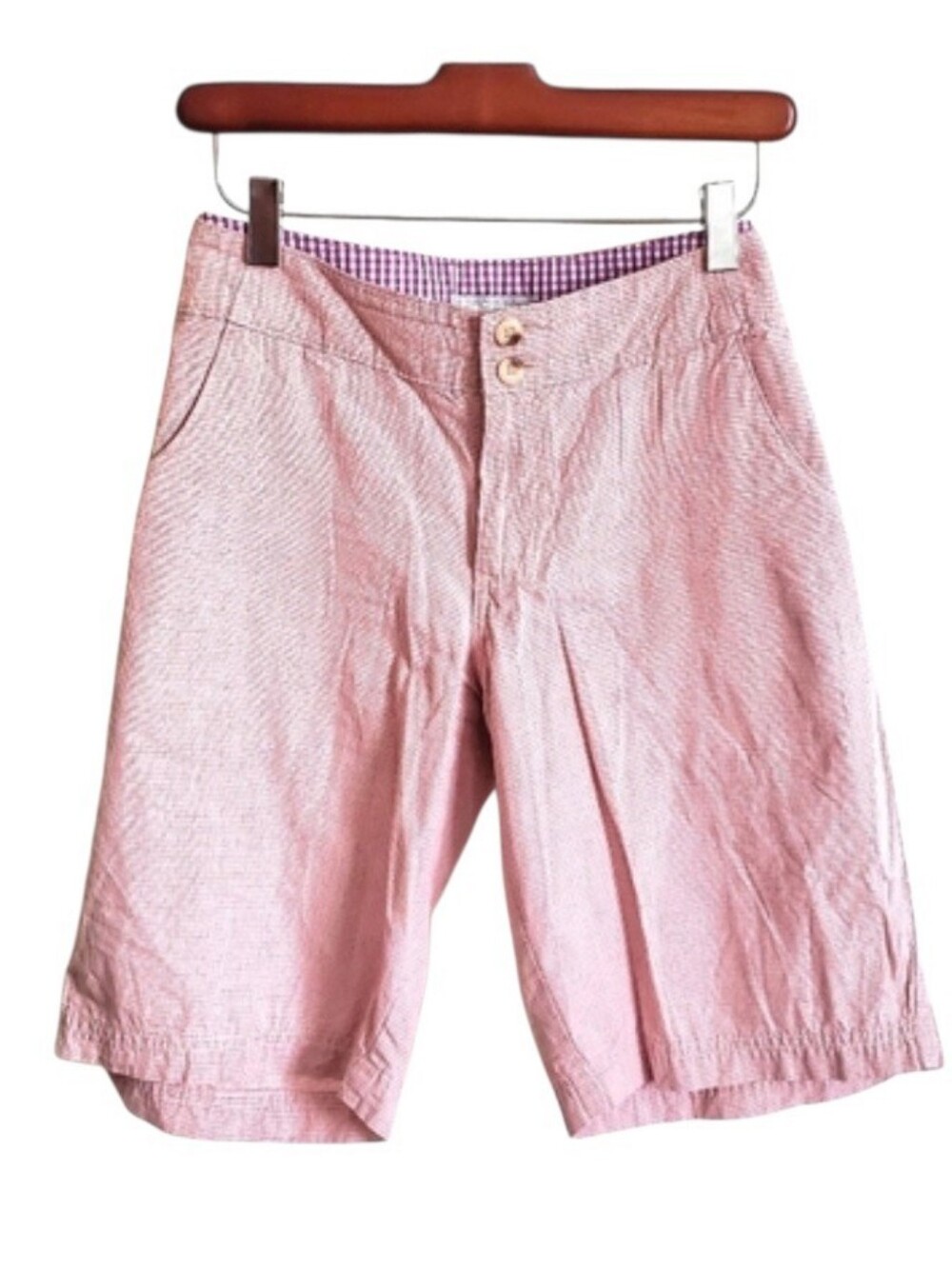 Columbia Womens PFG Super Bonehead Pink and Purple Plaid Shorts Size 10